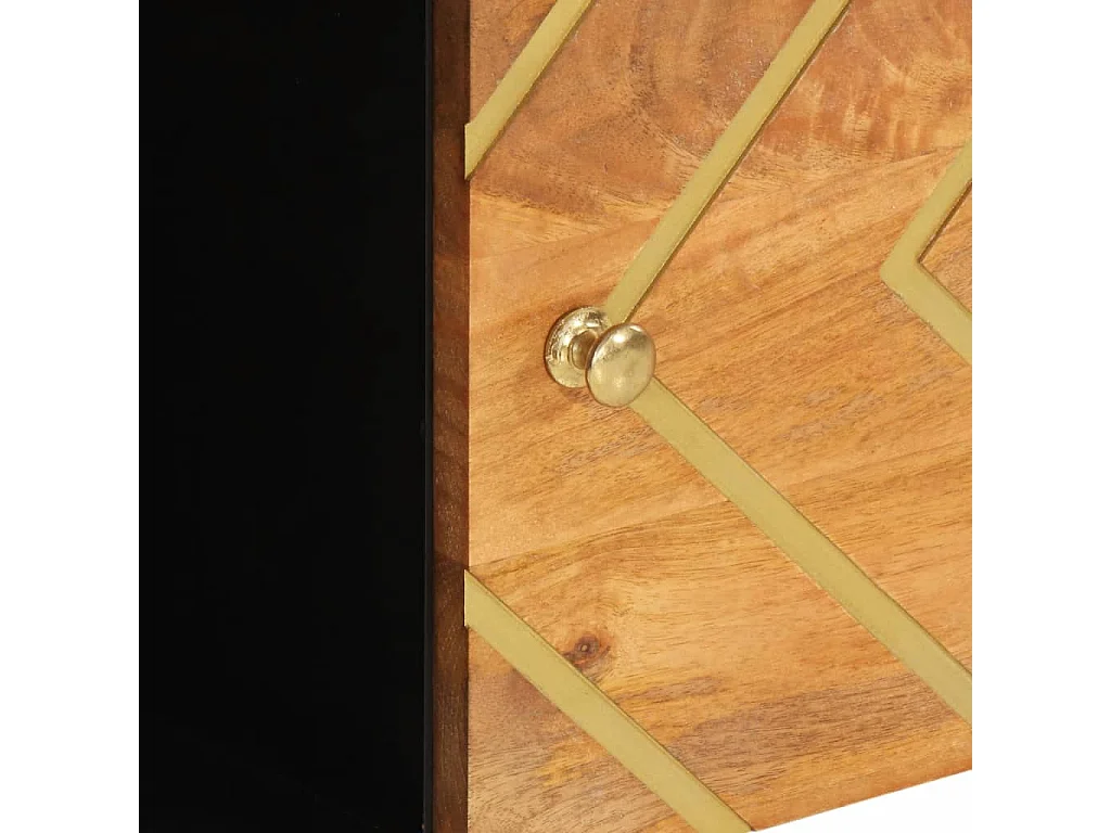 Armoire latérale marron et noir 80x33,5x75 bois de manguier