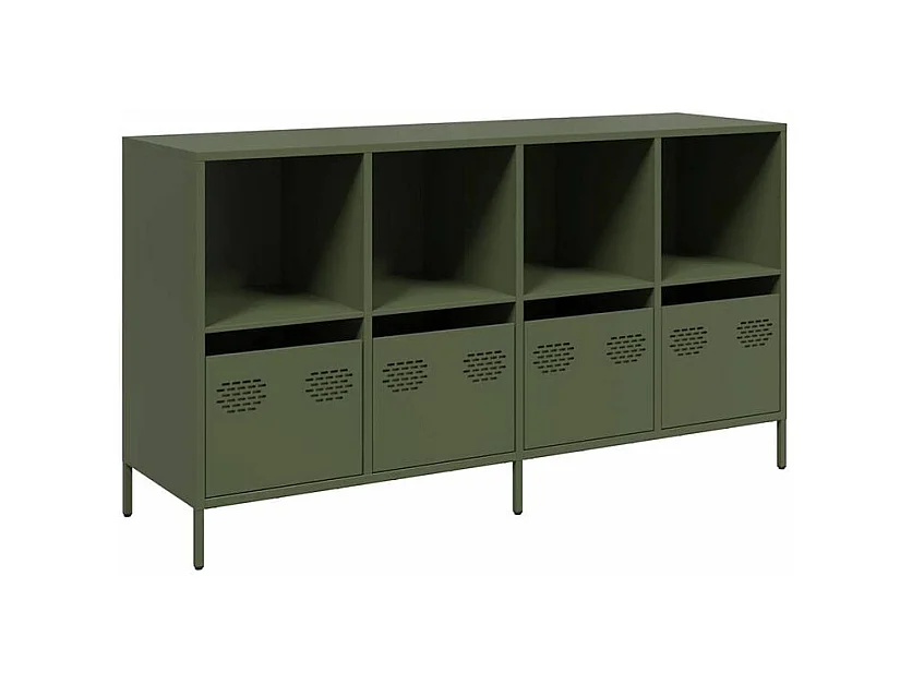 Buffet vert olive 135x39x73,5 acier laminé à froid
