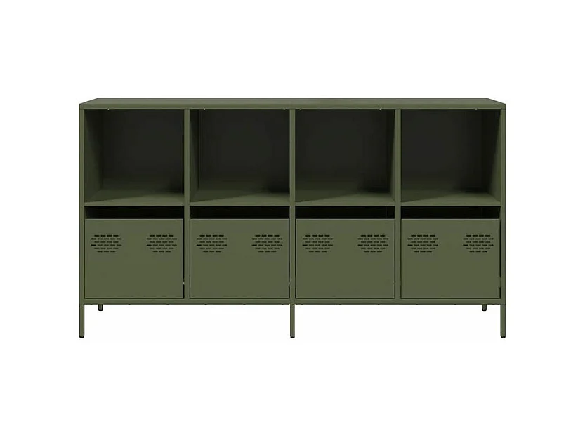 Buffet vert olive 135x39x73,5 acier laminé à froid