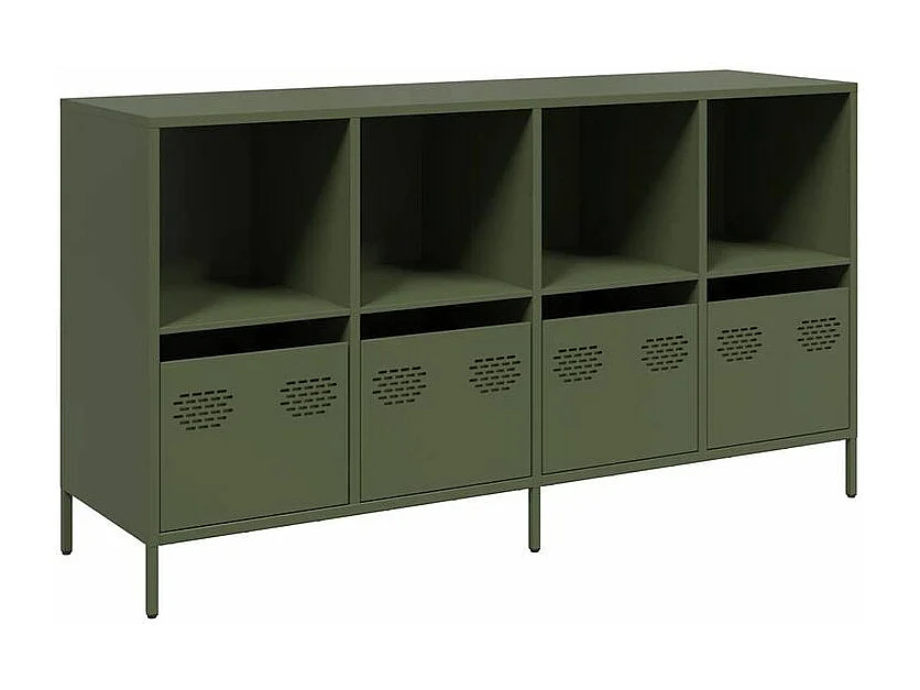 Buffet vert olive 135x39x73,5 acier laminé à froid