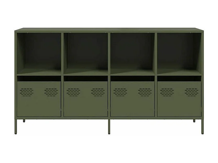 Buffet vert olive 135x39x73,5 acier laminé à froid