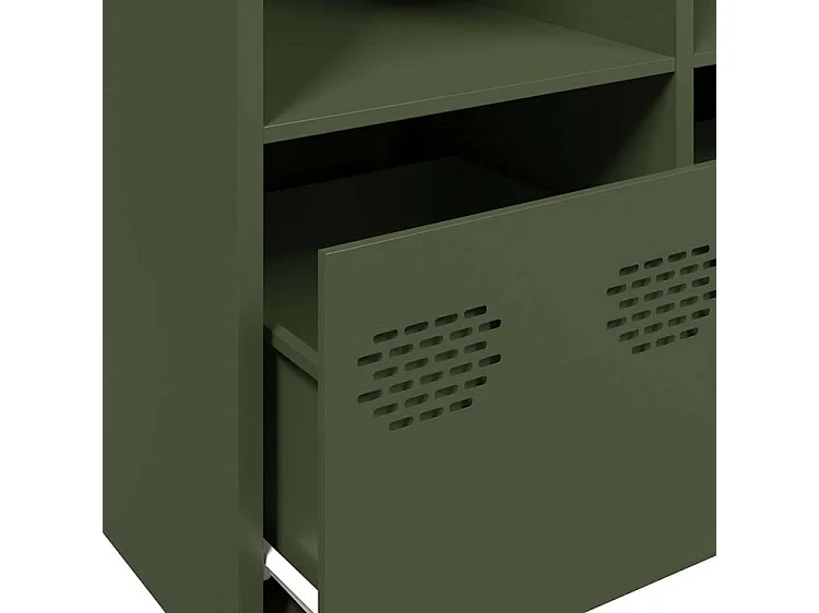 Buffet vert olive 135x39x73,5 acier laminé à froid