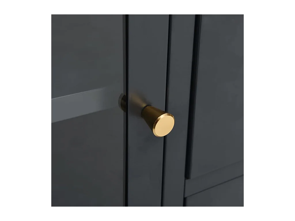 Buffet Lapona 105cm – Acier et verre trempé-Couleur Gris foncé