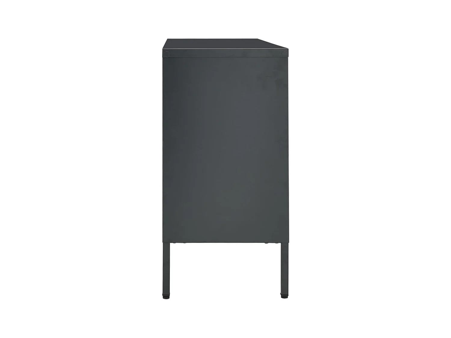 Buffet Lapona 105cm – Acier et verre trempé-Couleur Gris foncé