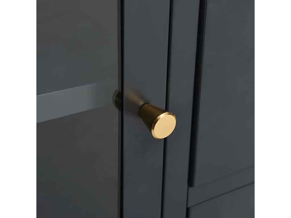 Buffet Lapona 105cm – Acier et verre trempé-Couleur Gris foncé