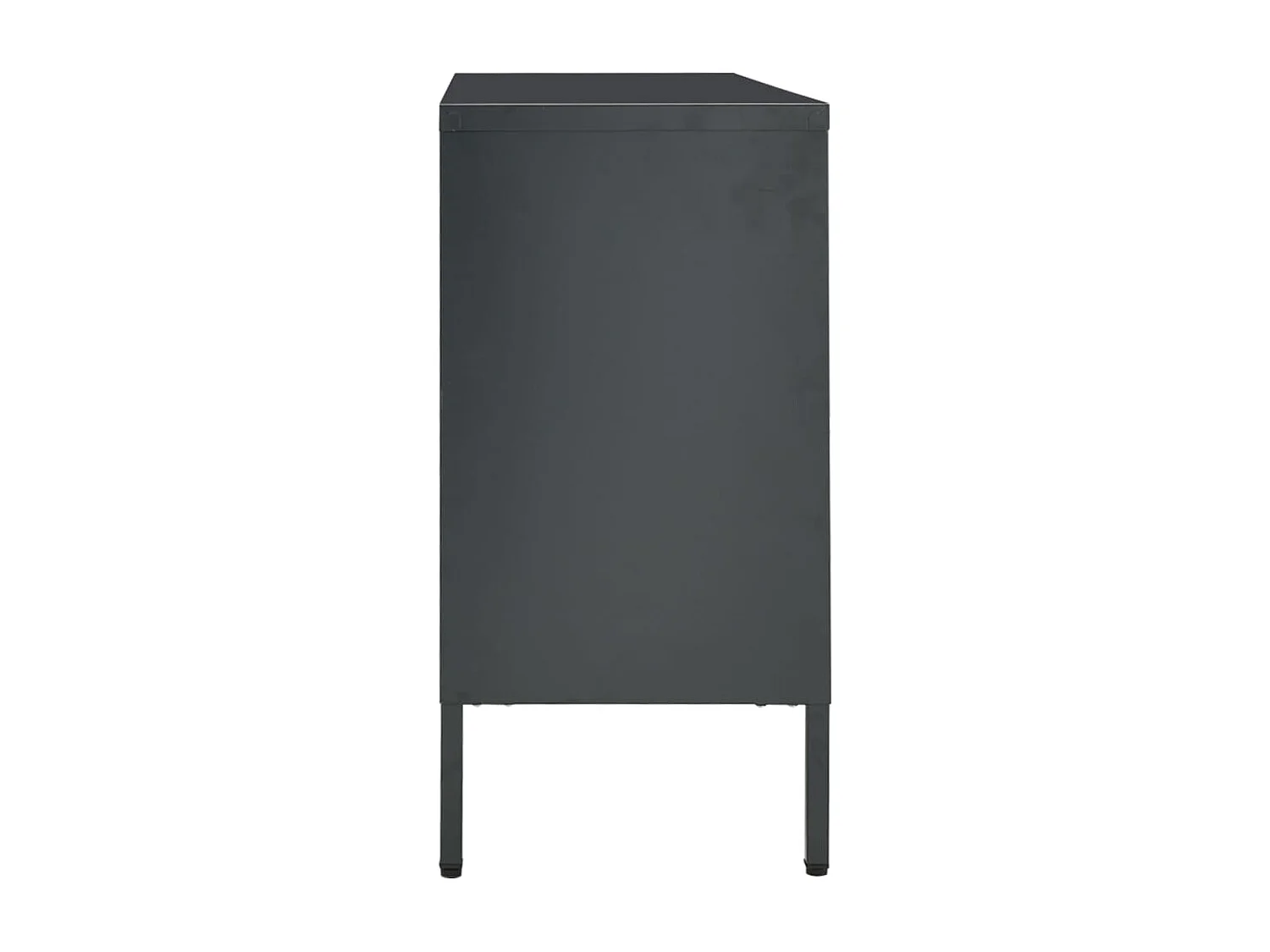 Buffet Lapona 105cm – Acier et verre trempé-Couleur Gris foncé