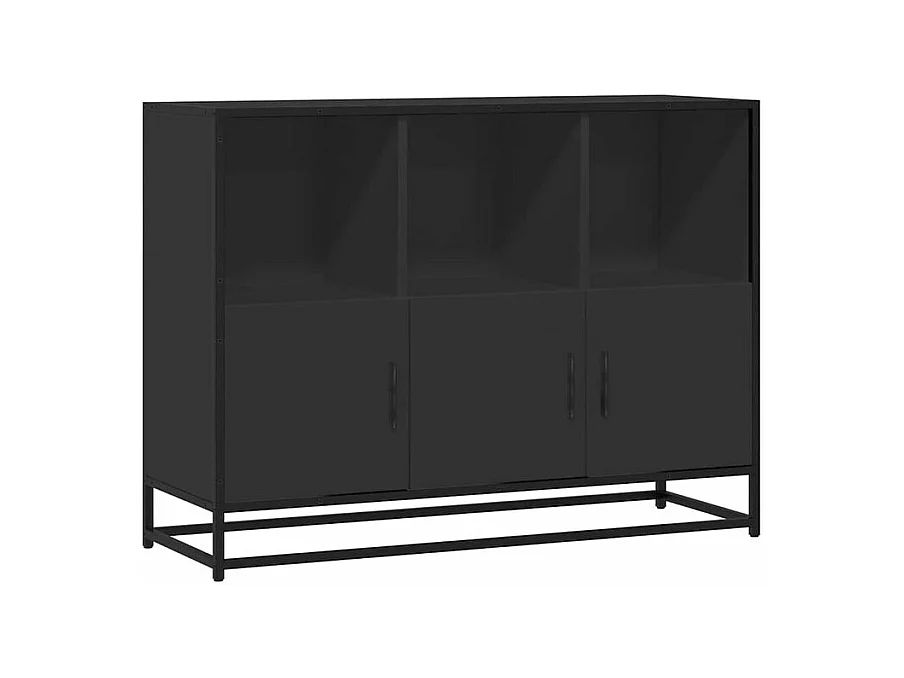 Buffet noir 100x35x76 bois d’ingénierie