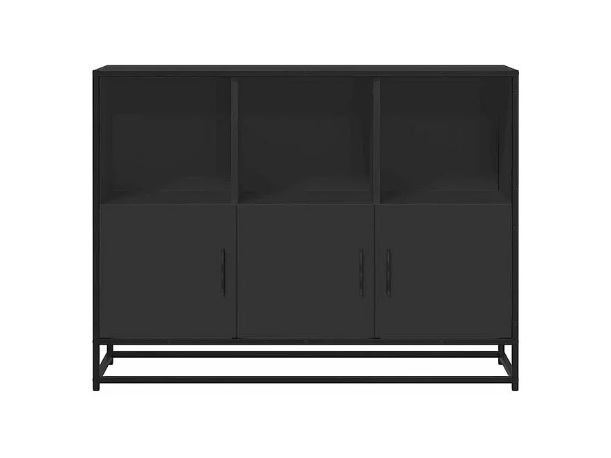 Buffet noir 100x35x76 bois d’ingénierie