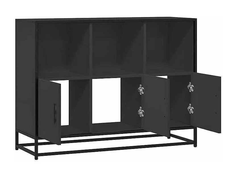 Buffet noir 100x35x76 bois d’ingénierie