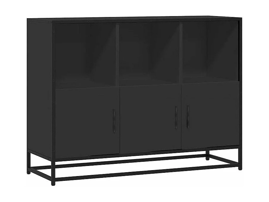Buffet noir 100x35x76 bois d’ingénierie