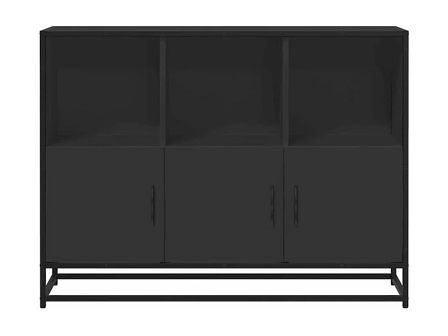 Buffet noir 100x35x76 bois d’ingénierie