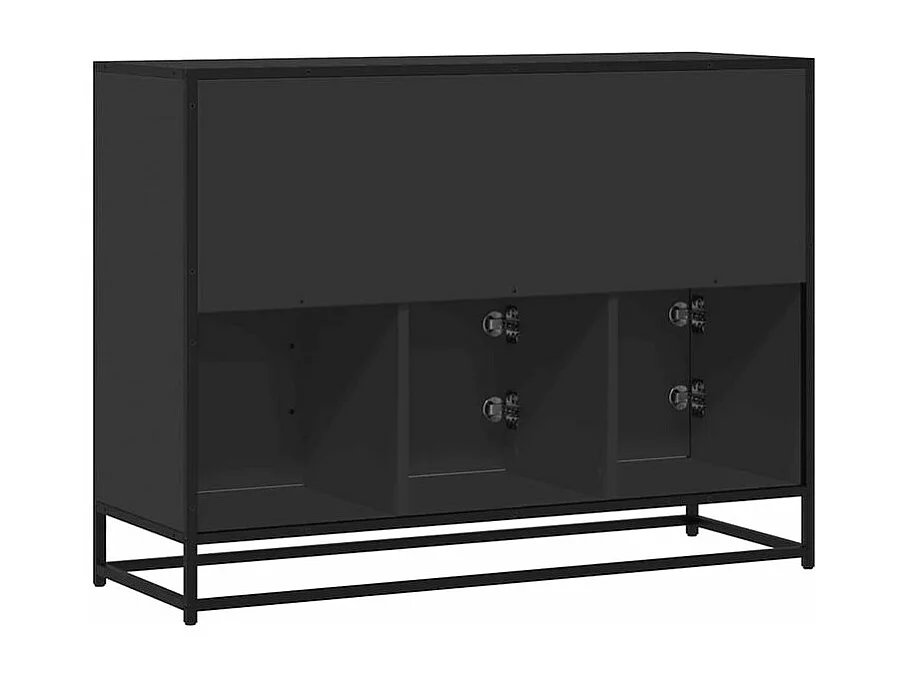 Buffet noir 100x35x76 bois d’ingénierie