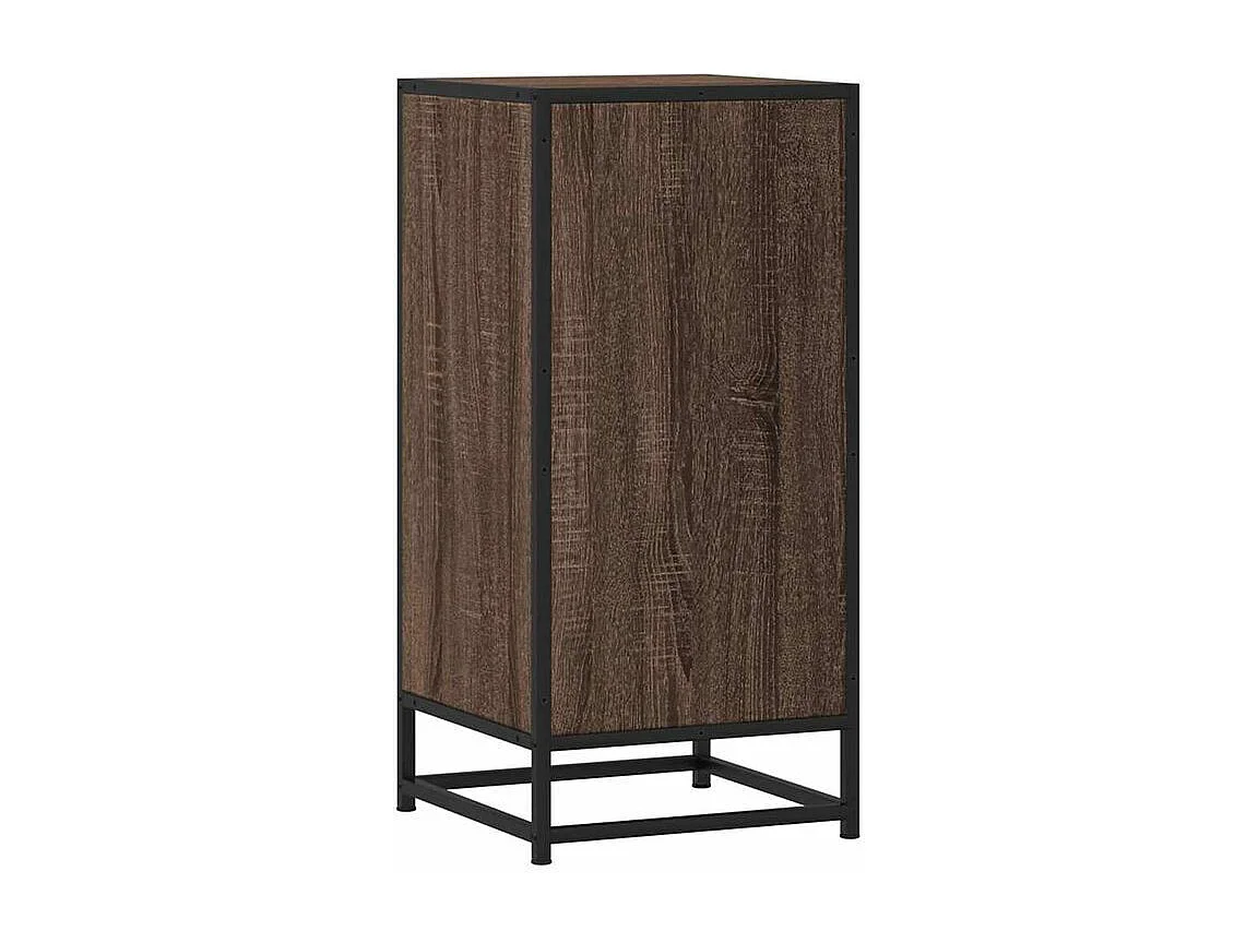 Buffet chêne marron 35,5x35x76 bois d'ingénierie et métal