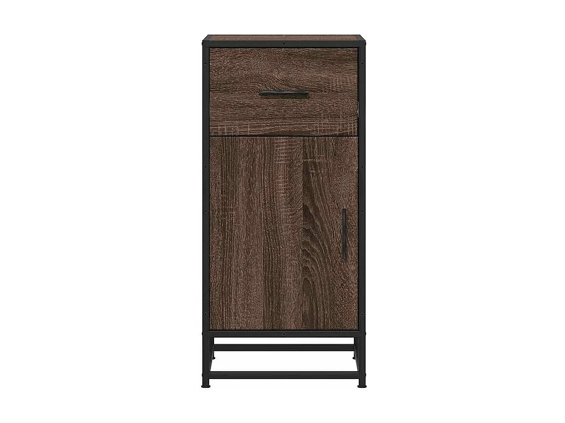 Buffet chêne marron 35,5x35x76 bois d'ingénierie et métal