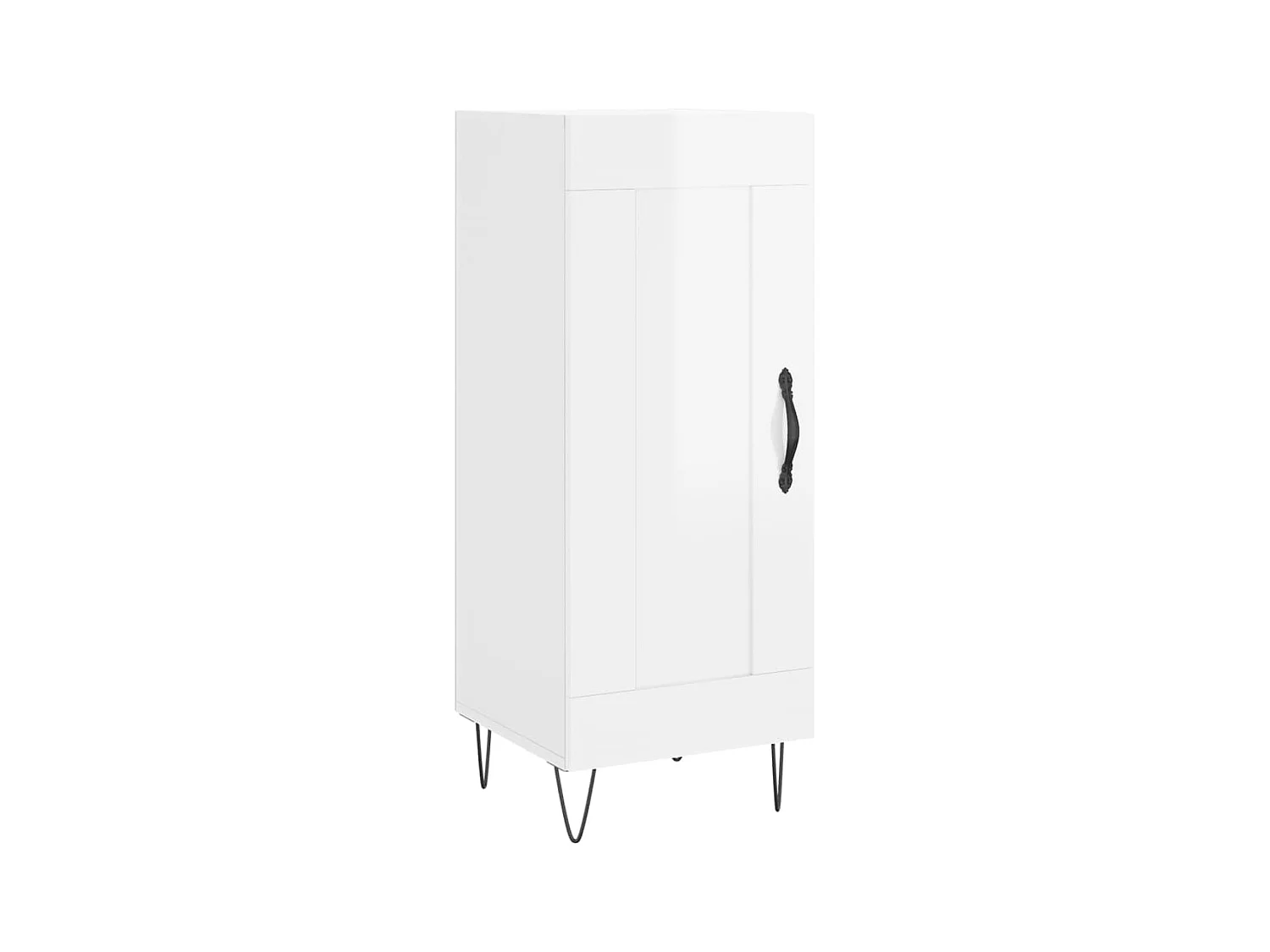 Buffet Blanc brillant 34,5x34x90 Bois d'ingénierie
