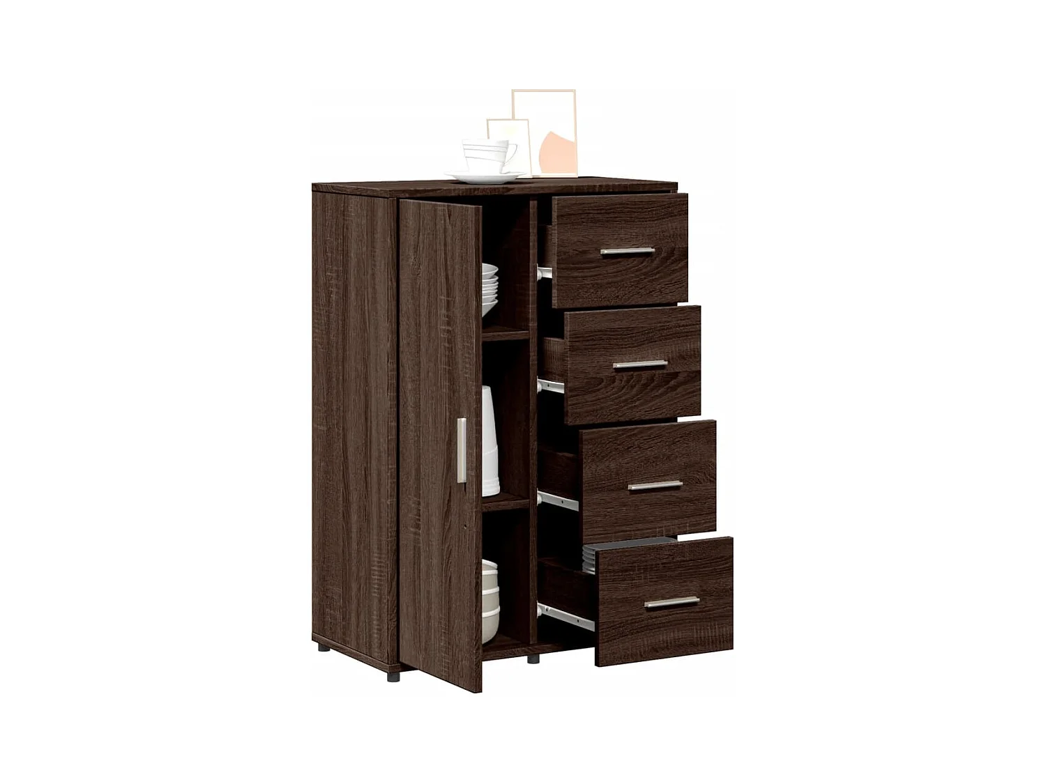 Buffet chêne marron 60x31x84 bois d'ingénierie