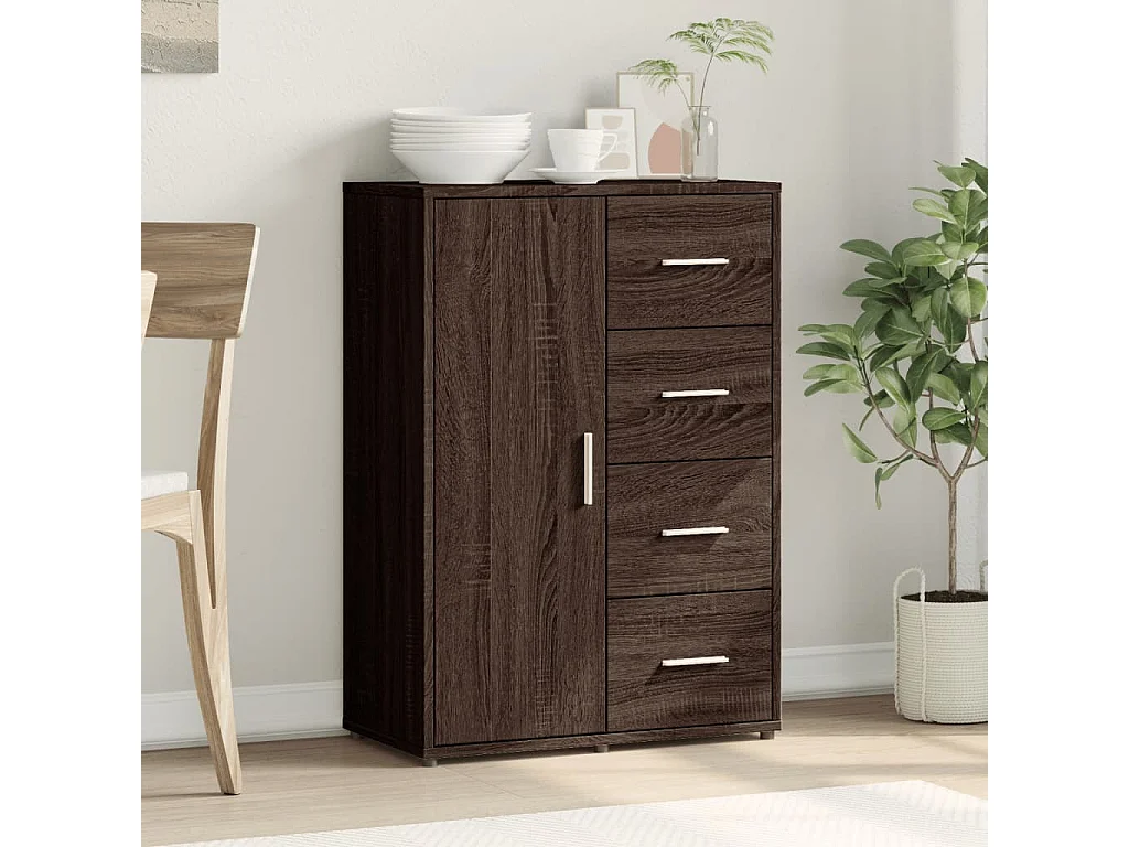 Buffet chêne marron 60x31x84 bois d'ingénierie