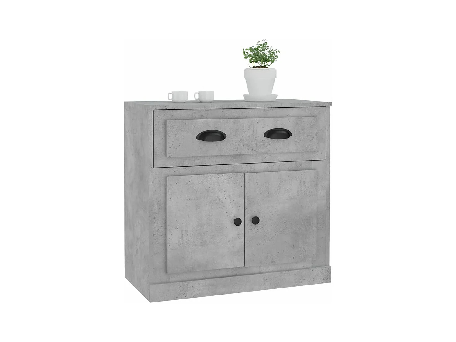 Buffet gris béton 70x35,5x67,5 bois d'ingénierie