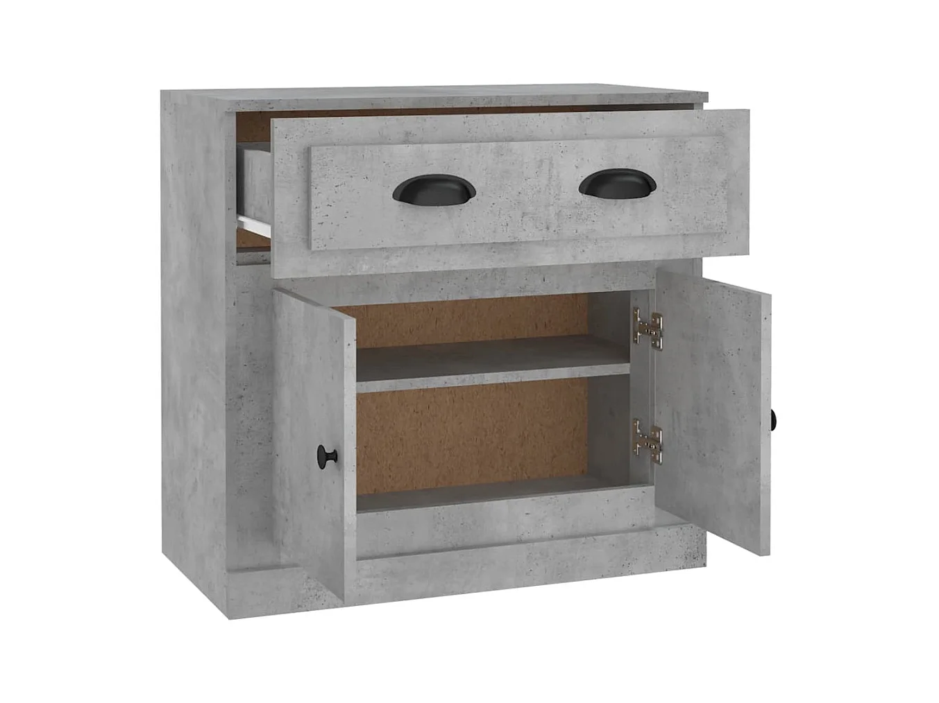 Buffet gris béton 70x35,5x67,5 bois d'ingénierie