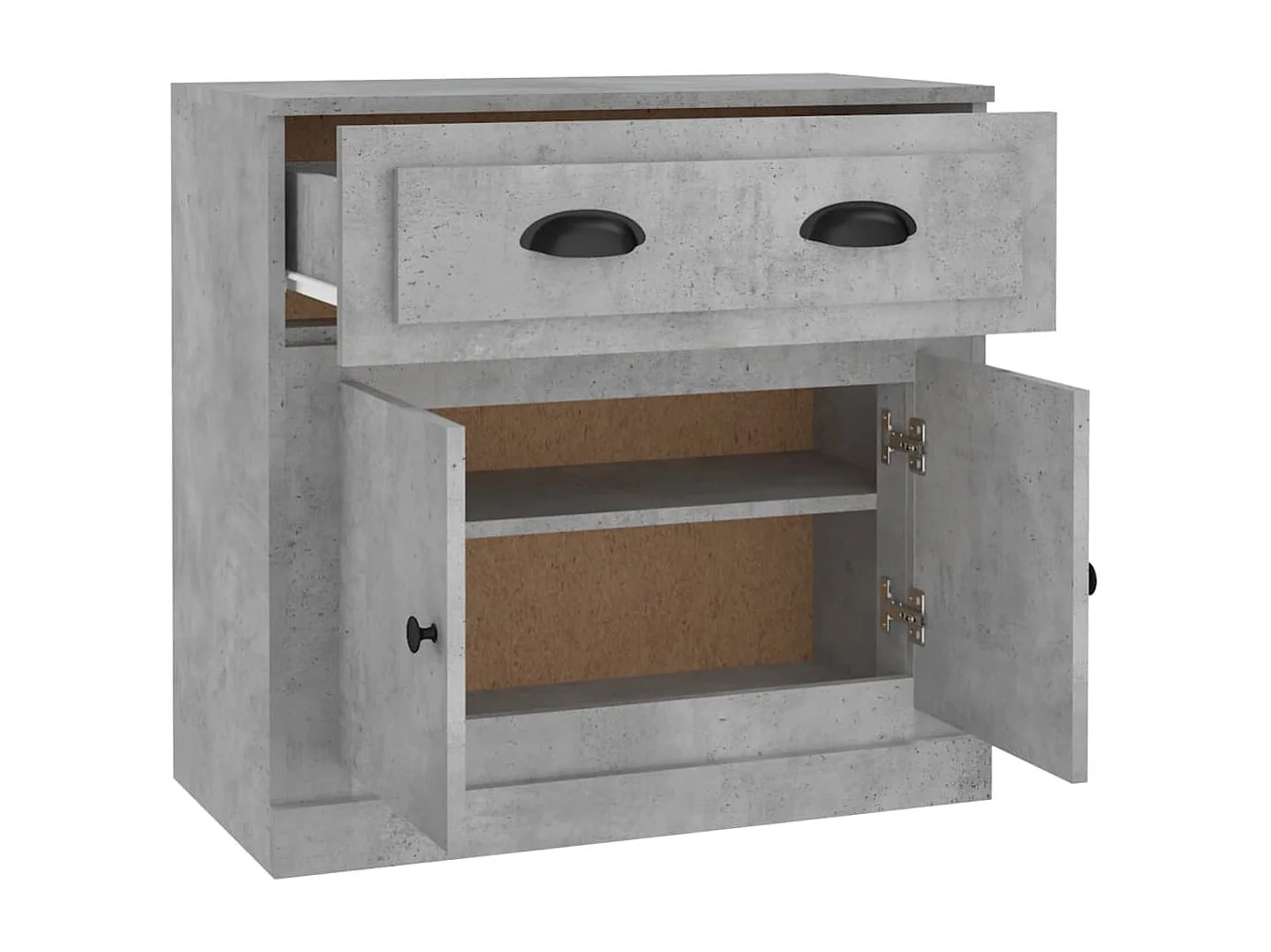 Buffet gris béton 70x35,5x67,5 bois d'ingénierie