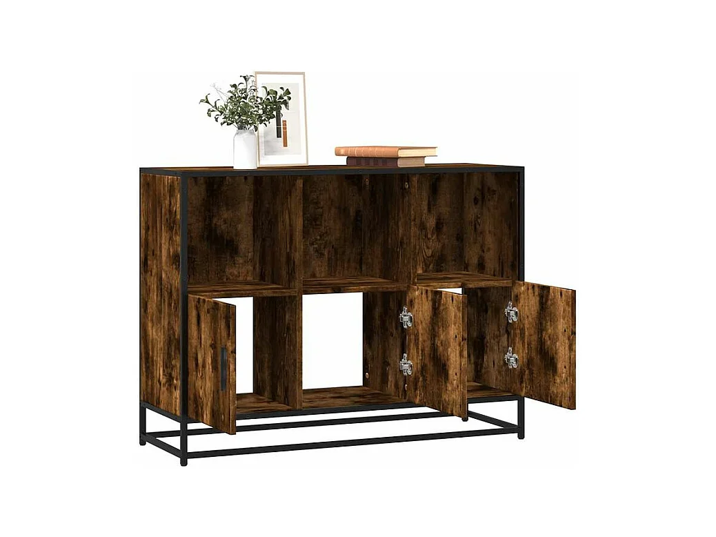 Buffet chêne fumé 100x35x76 bois d'ingénierie