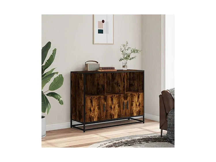 Buffet chêne fumé 100x35x76 bois d'ingénierie