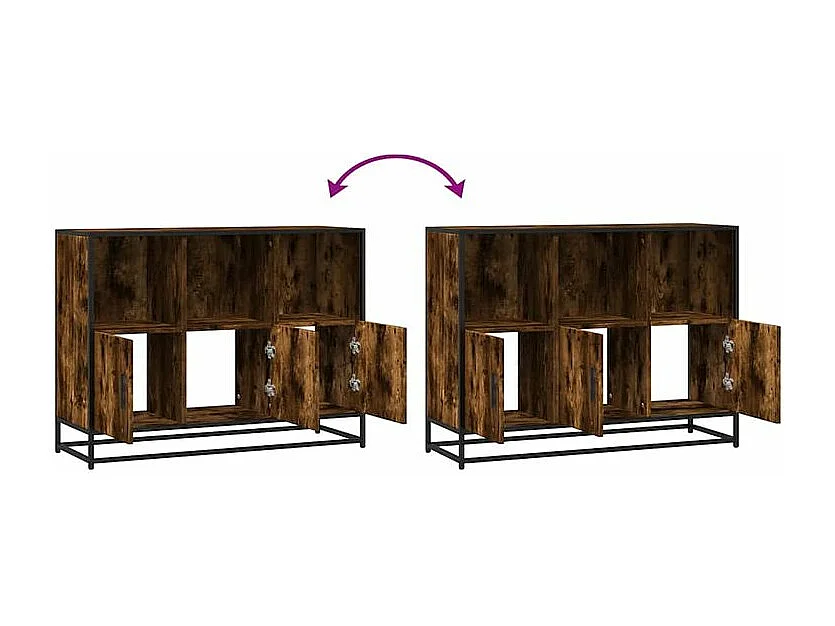 Buffet chêne fumé 100x35x76 bois d'ingénierie