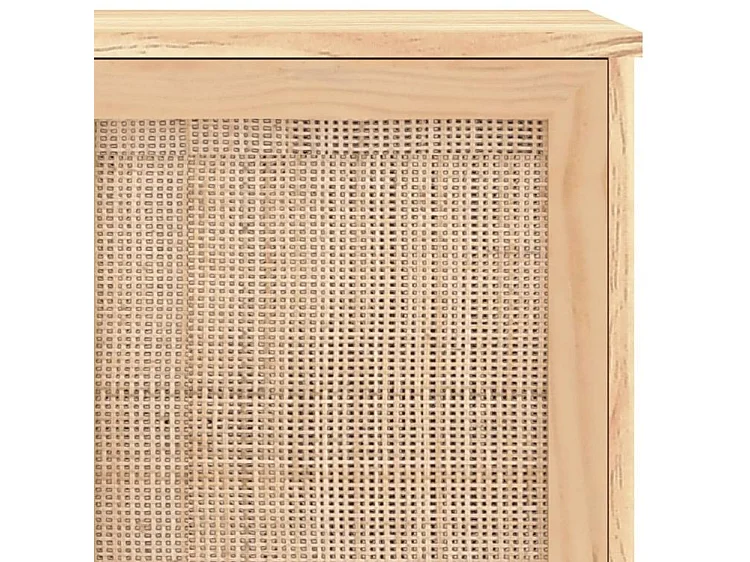 Buffet en bois avec 2 portes en Rotin naturel 105cm - Modèle Kaliga-Couleur Naturel