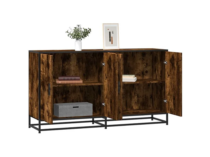 Buffet chêne fumé 134x35x76 bois d'ingénierie