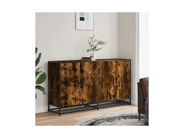 Buffet chêne fumé 134x35x76 bois d'ingénierie