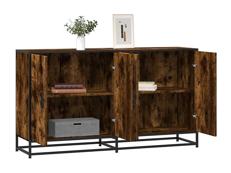Buffet chêne fumé 134x35x76 bois d'ingénierie