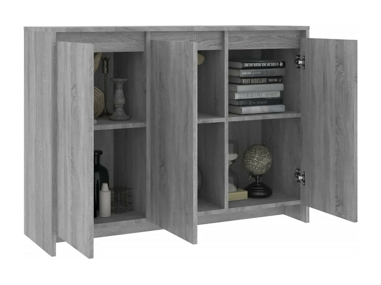 Petit buffet 3 portes 102cm – Modèle Kaola-Couleur Chêne gris