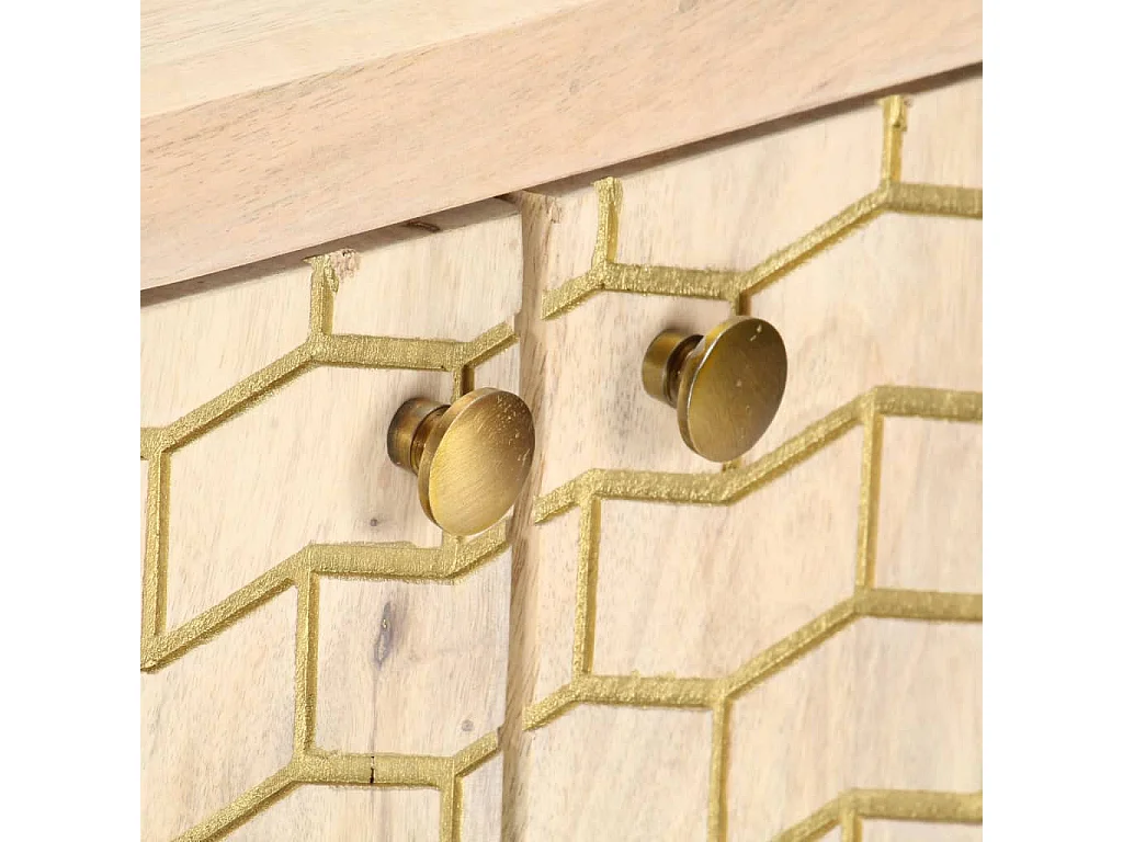 Buffet Doré 120 x 30x75 Bois de manguier massif