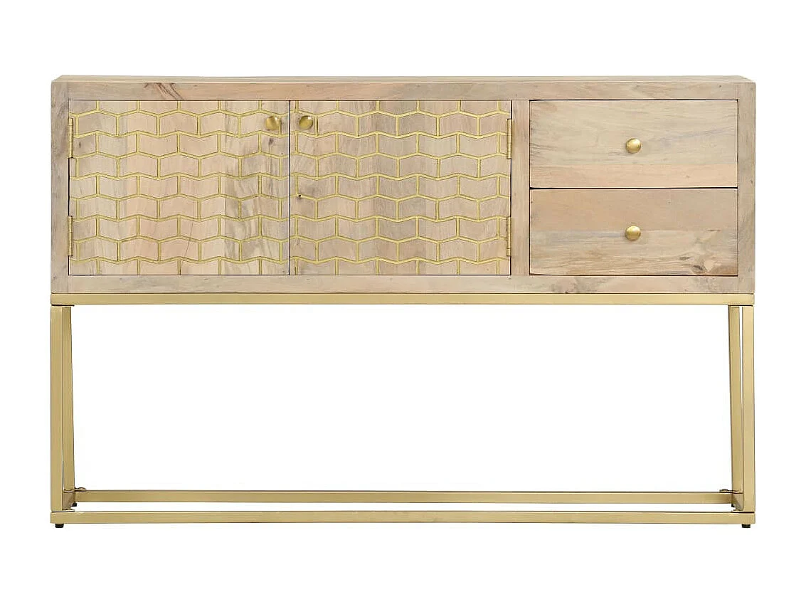 Buffet Doré 120 x 30x75 Bois de manguier massif