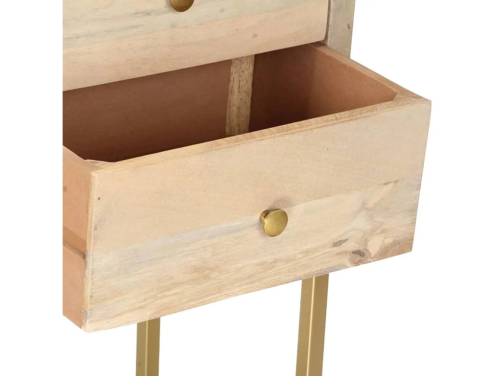 Buffet Doré 120 x 30x75 Bois de manguier massif