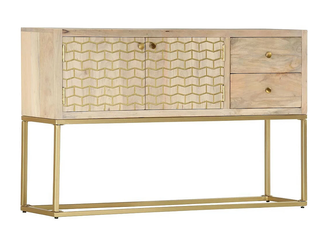 Buffet Doré 120 x 30x75 Bois de manguier massif