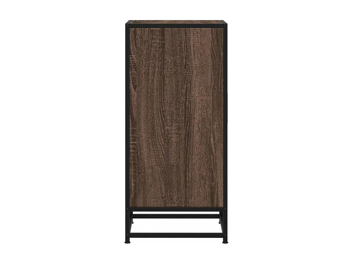 Buffet chêne marron 35,5x35x76 bois d'ingénierie et métal