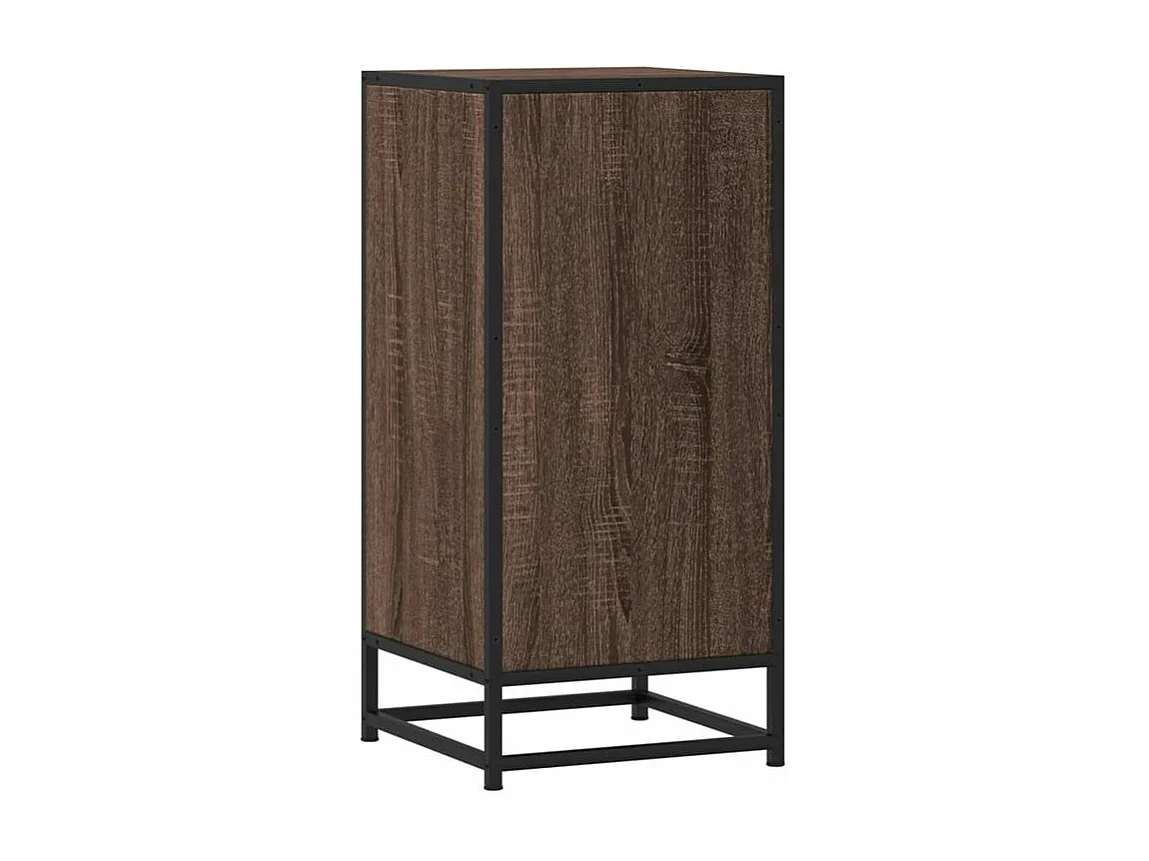 Buffet chêne marron 35,5x35x76 bois d'ingénierie et métal
