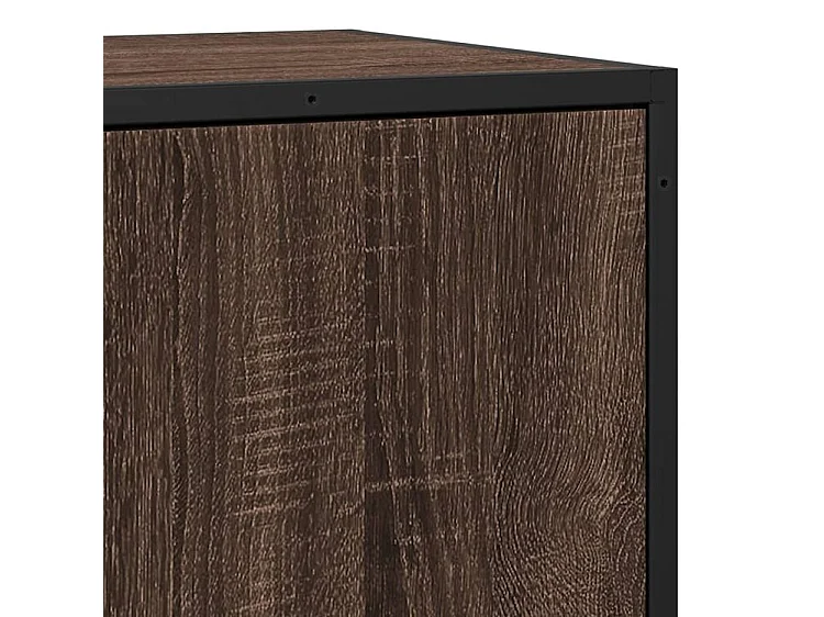 Buffet chêne marron 35,5x35x76 bois d'ingénierie et métal