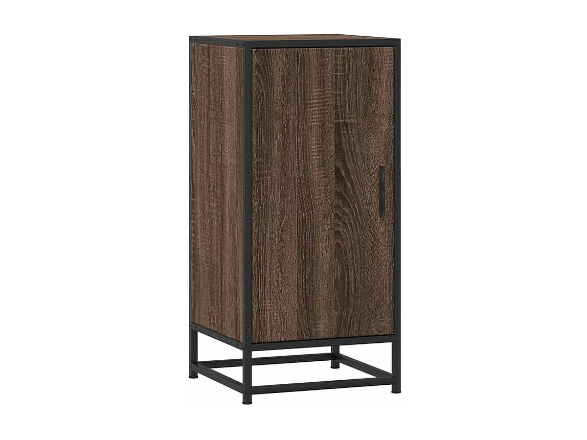 Buffet chêne marron 35,5x35x76 bois d'ingénierie et métal