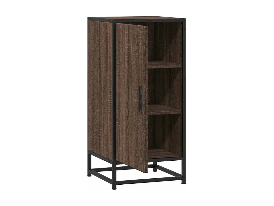 Buffet chêne marron 35,5x35x76 bois d'ingénierie et métal