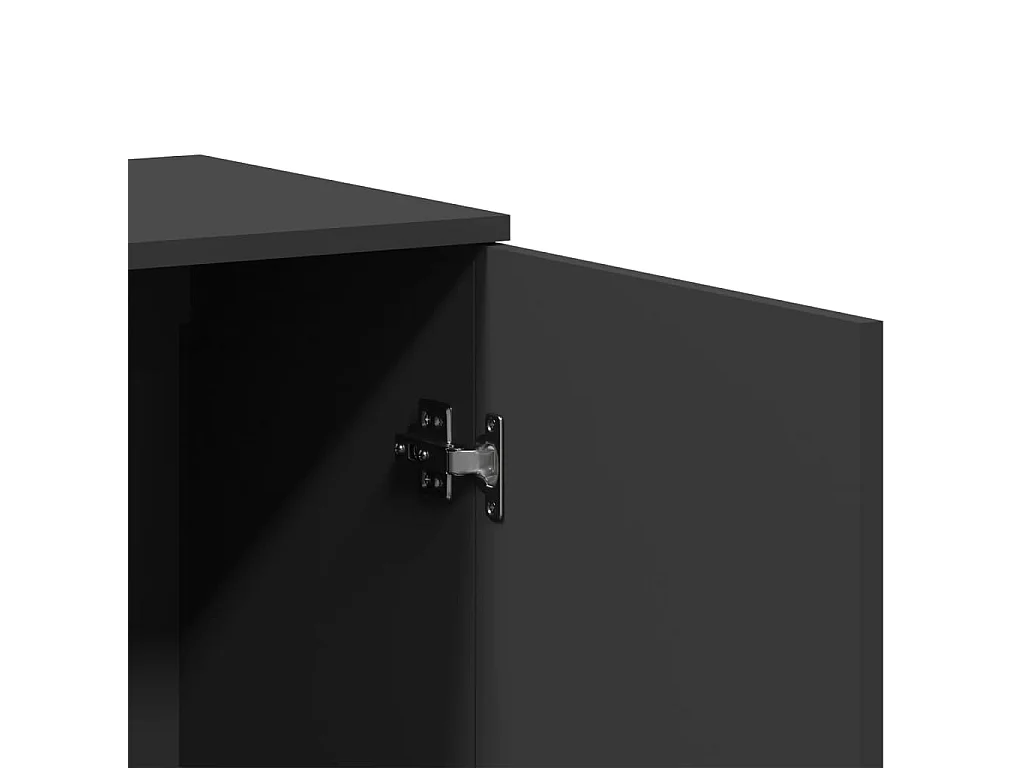 Buffets 2 pcs noir 79x38x80 bois d'ingénierie