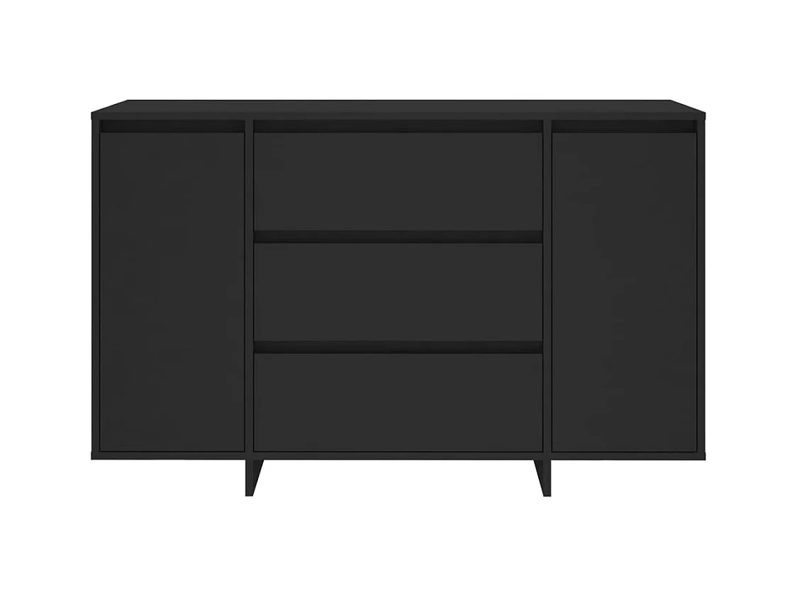 Petit buffet 2 portes 3 tiroirs 120cm – Modèle Camko-Couleur Noir