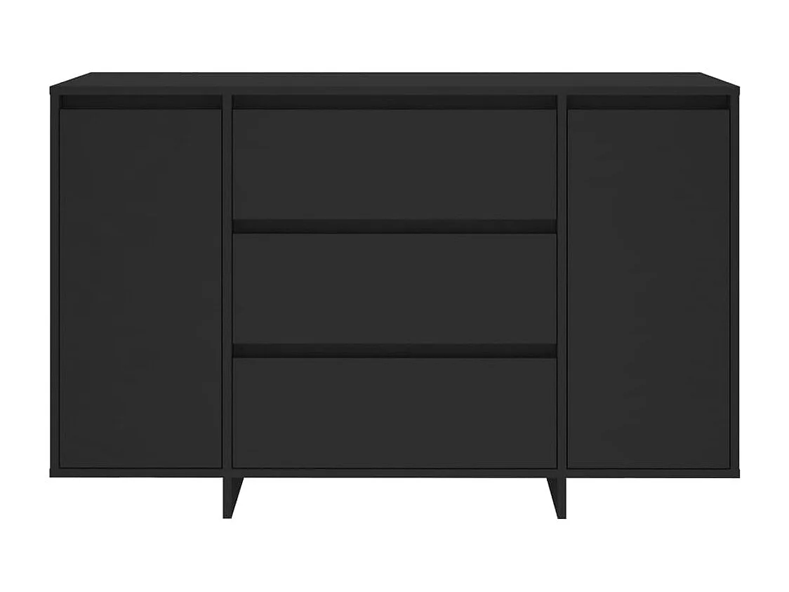 Petit buffet 2 portes 3 tiroirs 120cm – Modèle Camko-Couleur Noir