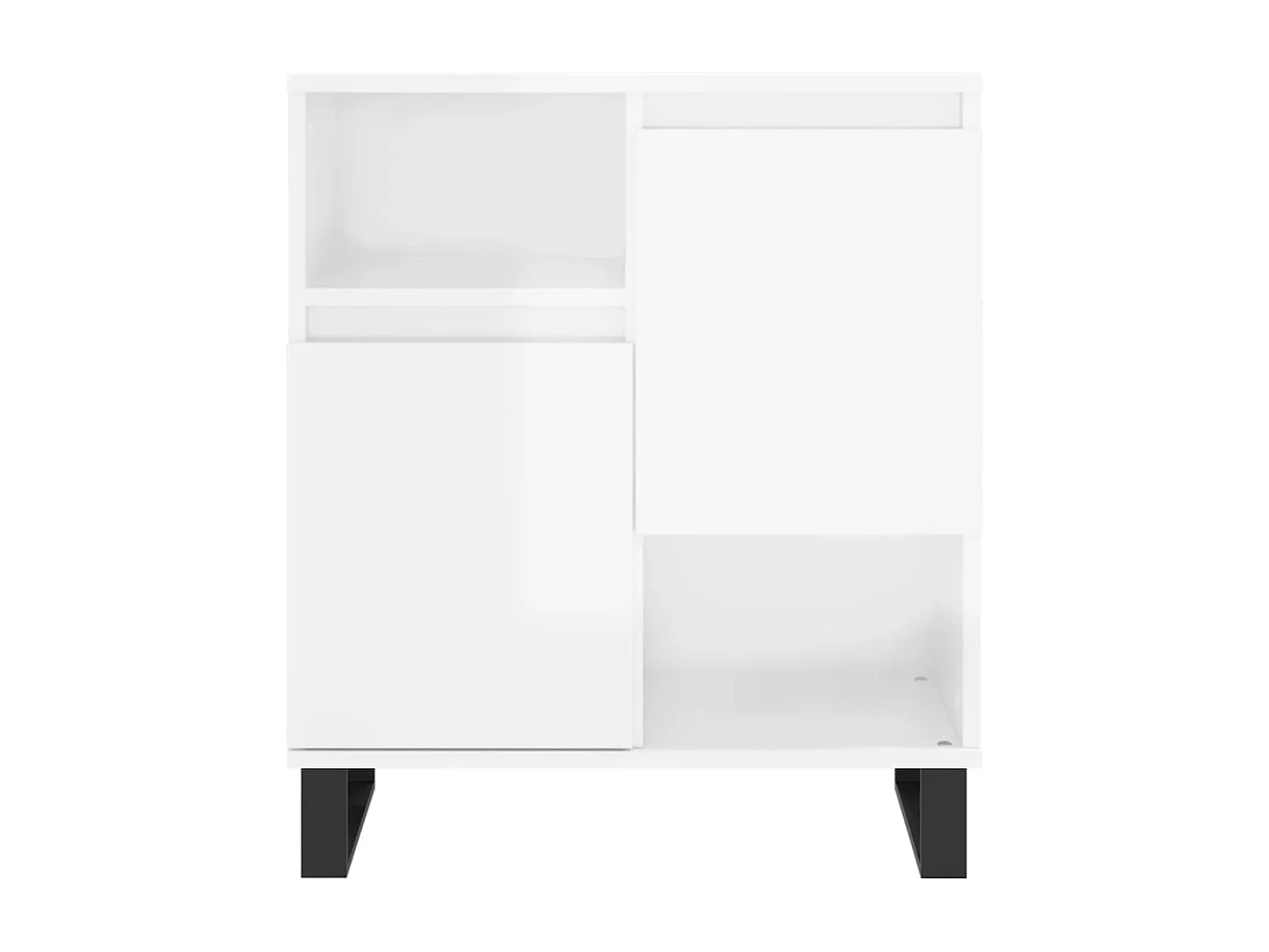 Buffet Blanc brillant 60x35x70 Bois d'ingénierie