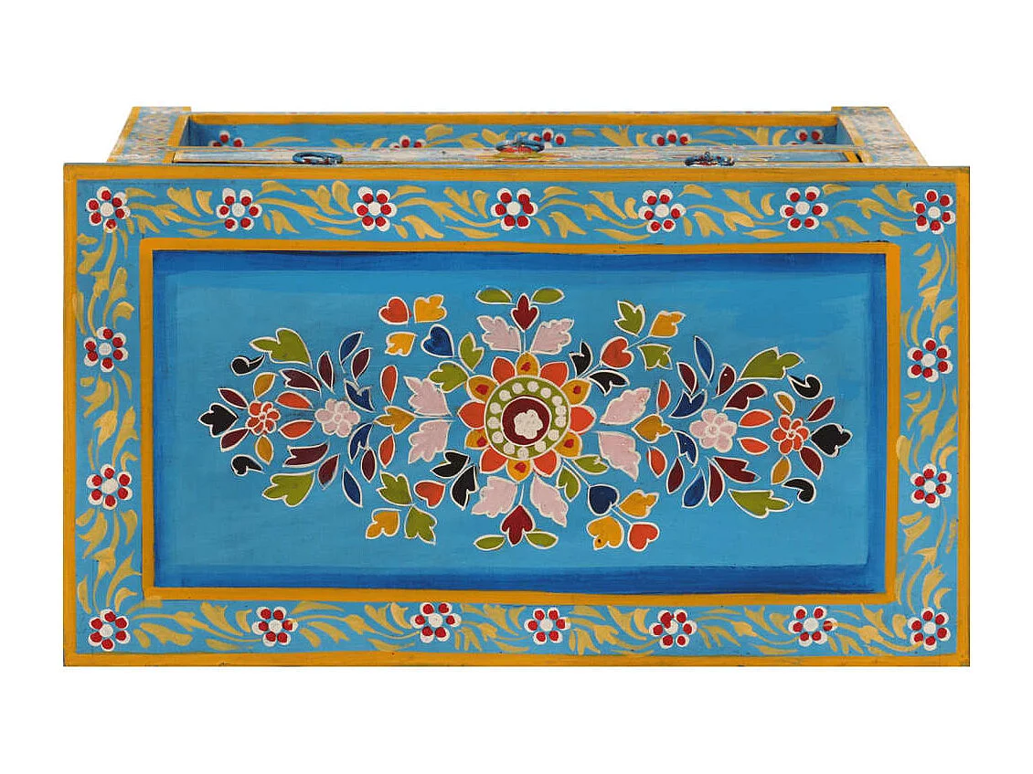 Buffet turquoise 55x30x76 bois massif de manguier