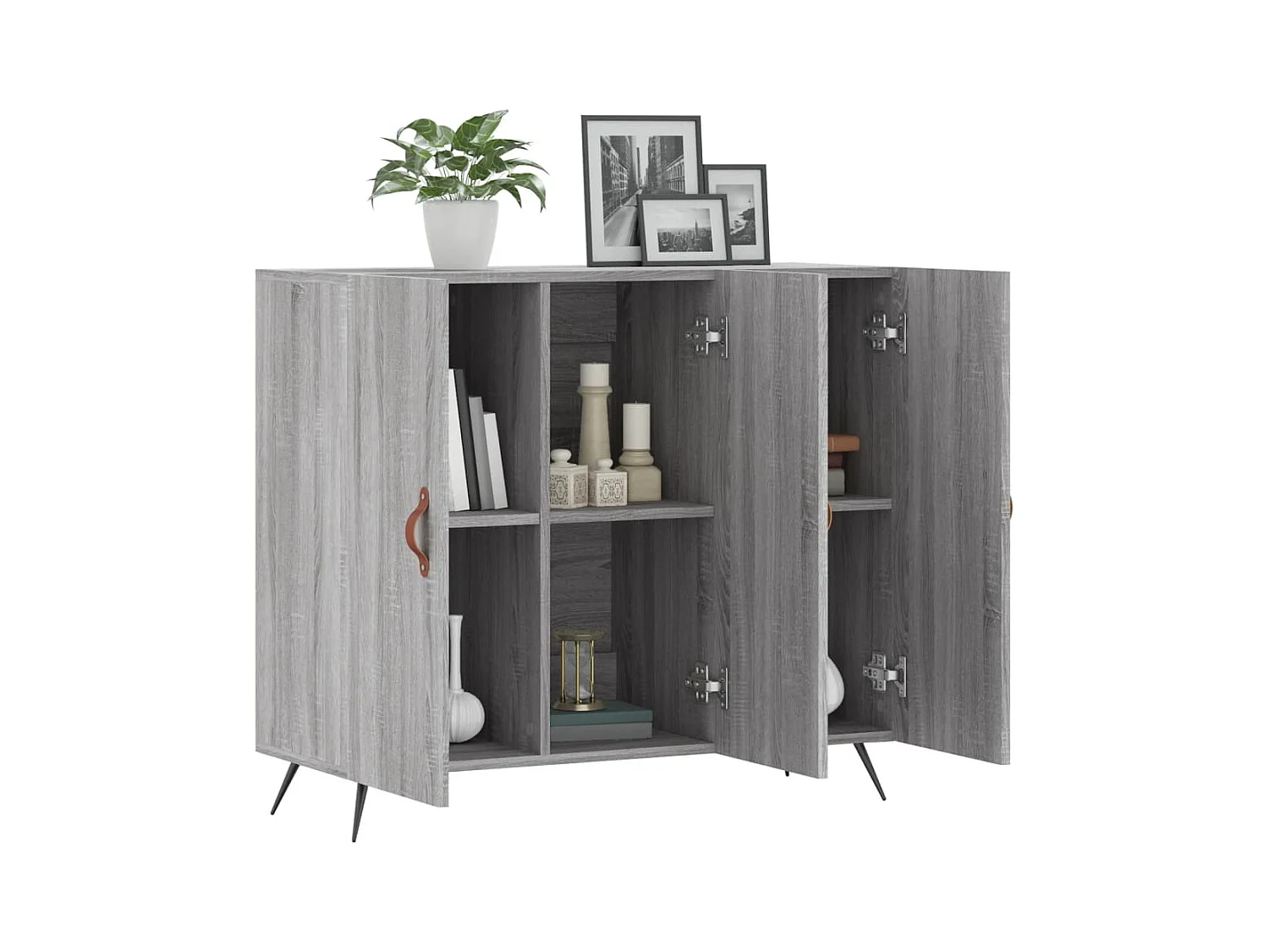 Buffet sonoma gris 90x34x80 bois d'ingénierie