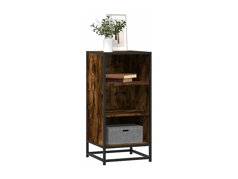 Buffet chêne fumé 35,5x35x76 bois d'ingénierie et métal