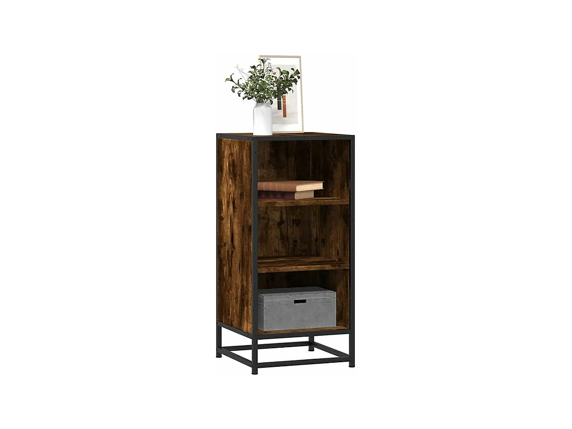 Buffet chêne fumé 35,5x35x76 bois d'ingénierie et métal