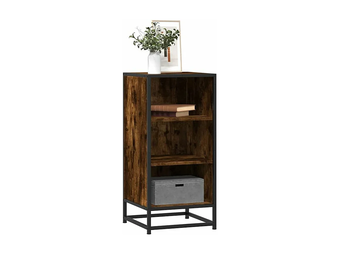 Buffet chêne fumé 35,5x35x76 bois d'ingénierie et métal